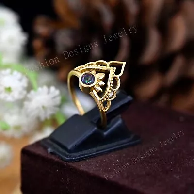 Mystic Topaz Ring Rainbow Topaz Ring Gemstone Yellow Gold Ring Anniversary Gift • $18.70