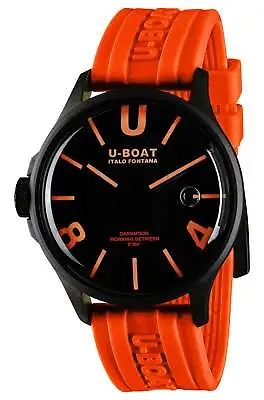 U-Boat Darkmoon Black PVD Black Dial Orange Silicon Strap Quartz Mens Watch 9538 • £714.14