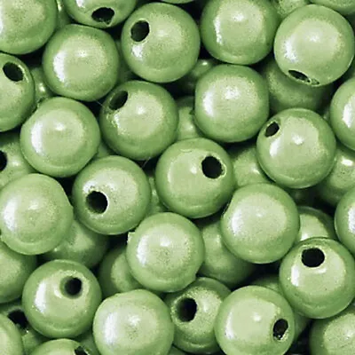 Miracle Bead Pastel Green Iridescent 4mm 6mm 8mm Round Jewelry Craft Beads • $7.99