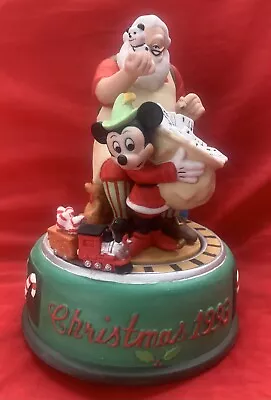 Vintage Mickey Mouse 1993 Santa Music Box “We Wish You A Merry  Christmas” • $24.99