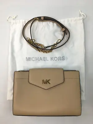 Michael Kors Mott LG Clutch Purse Handbag Crossbody Bisque Tan AC-1911 S20 *MINT • $49.95