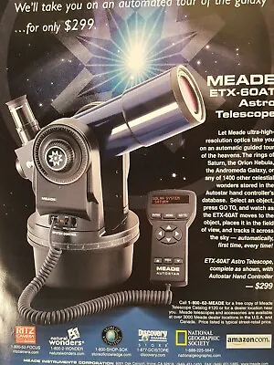 £12.84 • Buy Print Ad Meade ETX-60 Astro Telescope 2000 Advertising From Nat Geo Magazine