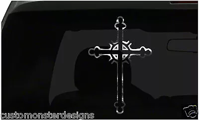 Christian Cross Sticker Jesus Religious S51 All Chrome And Regular Vinyl Colors • $4.95