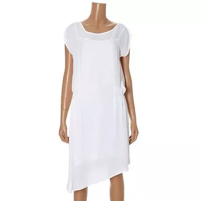 M&s Autograph White Lightweight Easy Care Semi-sheer Throw On Beach Dress Size 8 • £14.99