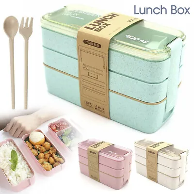 $10.59 • Buy 3-Layer Bento Box Students Lunch Box Eco-Friendly Leakproof 900ml Food Container