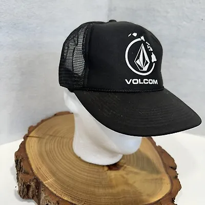 VOLCOM STONE Snap Back Hat Black Trucker BASEBALL Cap O/S Surf Skate • $14.95