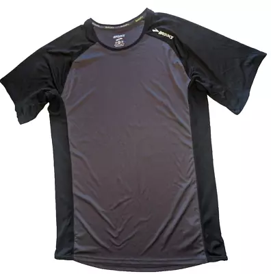 Brooks Run Happy Gray And Black Short Sleeve Running T-Shirt Men's Medium • $9