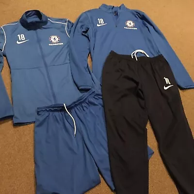 Mens Medium Nike Chelsea Foundation FC Full Zip Quarter Zip Jackets Track Shorts • £15