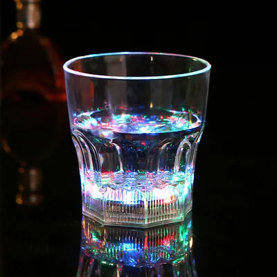 Liquid Activated Multicolor LED Glasses Fun Light Up Drinking Tumblers  6oz 4pc  • £19.29
