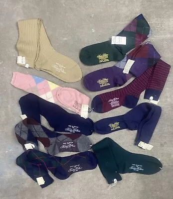 Lot Of 10 Vintage Brooks Brothers Socks Size: 9 -11 Made In USA/England NWT • $98