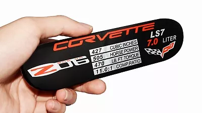 For 06-13 C6 Corvette LS7 Z06 Engine ID Spec Data Plate Consoler Emblem • $19.99