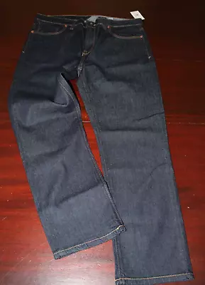 Mens Volcom Solver Modern Straight Jeans 34x30 Nwt Dark Indigo • $34.95