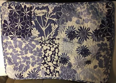 Nicole Miller Home Blue & White Floral Cotton Standard Pillow Sham 21  X 27  • $19.99