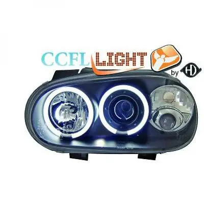 LHD Right Left CCFL Headlights Projector Pair Clear Black For VW Golf IV • $296.79