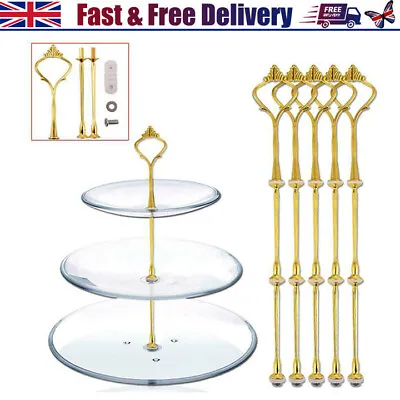 10x Cake Stand Fittings Kits 2/3 Tier Cake Plate Cupcake Stand Rack Centre Rods • £14.99