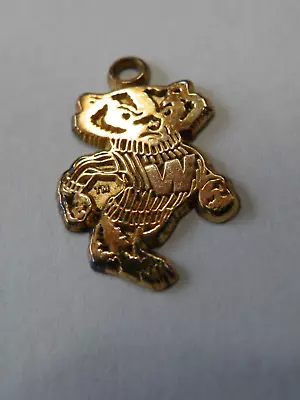 $49.99 • Buy 925 Sterling Silver Gold Plated Wisconsin Badger Small Pendant Or Charm FREESHIP