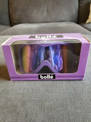 Vintage BOLLE CHRONO SHIELD Ski Snow Glasses Goggles Spectra Purple  • $47.99