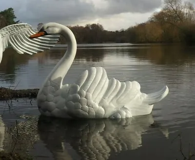 SALE Classic Swan Ornament  ... Life Size ... .cast Aluminium • £325