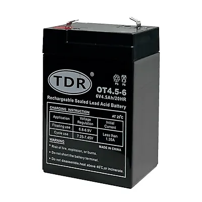 TDR OT4.5-6 6V 4.5Ah 4.0Ah 20 Hour SLA Sealed Lead Acid VRLA AGM Battery • $28.95