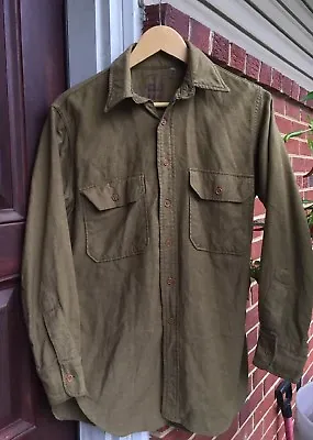 Vintage 1940’s WWII US Army Military Officer's Wool Uniform Dress Shirt. • $147.99