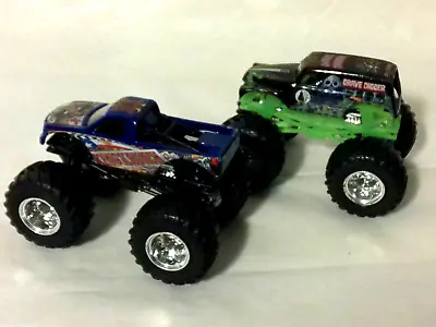 HOT WHEELS  MONSTER JAM TRUCKS  Grave Digger & King Krunch  1:64 SCALE  LOOSE • $11.95