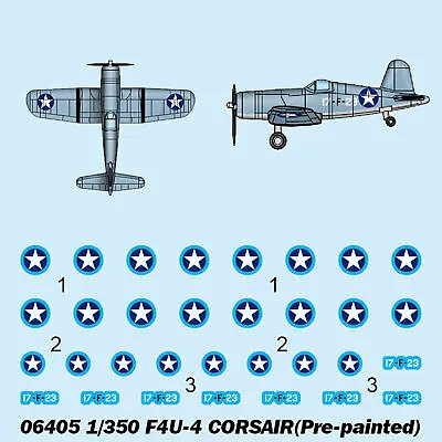 Trumpeter 06405 1/350 Prepainted Aircraft For Aircraft Carrier F4U-4 Corsair • $14.08