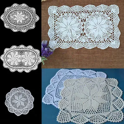 £5.62 • Buy Crochet Placemats Coasters Handmade Table Mat Cotton Lace Doily Kitchen Decor