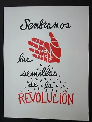 WE SOW THE SEEDS OF REVOLUTION / Silk-screen ZAPATISTAS Mexico Solidarity Poster • $349