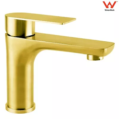 Brushed Gold Round/Square Basin Mixer Bathroom Sink Tap Vanity Faucet Spout • $86
