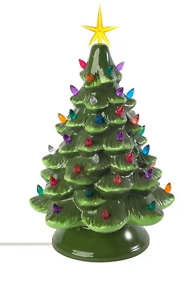 $59.99 • Buy Classic Ceramic Christmas Tree – 15.5” Vintage Green Tree With Multicolor Lights