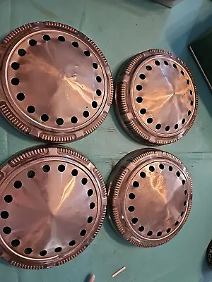 Vintage Mopar Police Dog Dish Poverty Hubcaps Set Of 4 From 1970s  • $145