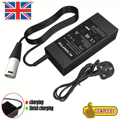 Li-ion Battery Charger For Electric Bicycle 36V-42 VOLT Male XLR Battery Charger • £12.99