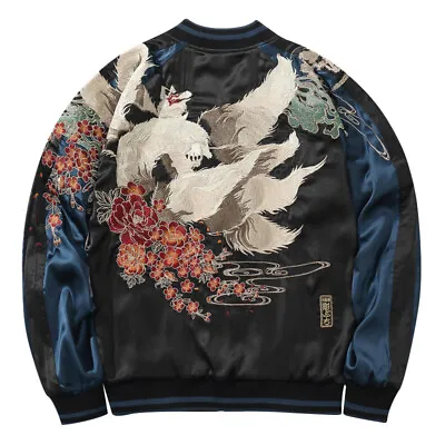 Yokosuka Double-sided Handmade Embroidered Fox Jacket Coat Men Couple's National • $147.41