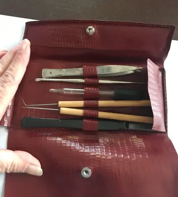 Vintage Medical Doctor Podiatrist Faux Leather TOOL KIT W/ Tools • $27.99