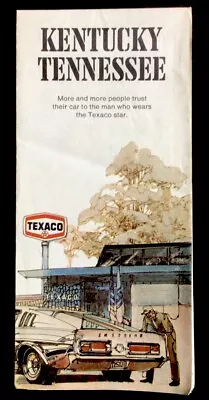 1971 Texaco Oil Co Highway Road Map Of Kentucky Tennessee #1 • $5