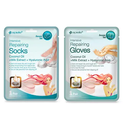 2 Pack Set Moisturizing Socks Hand Skin Gloves Beauty Spa Nail Therapy Treatment • $11.40
