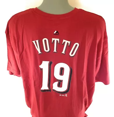 NEW Mens Majestic Joey Votto #19 Cincinnati Reds B&T Baseball Tee T-Shirt • $15.99