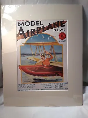 Model Airplane News Vtg Magazine Cover Mcm Matted Print With Magazine Included J • $19
