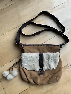 WOMEN'S UGG SHEEPSKIN SUEDE CROSSBODY SHOULDER BAG With STRAP • £25.99