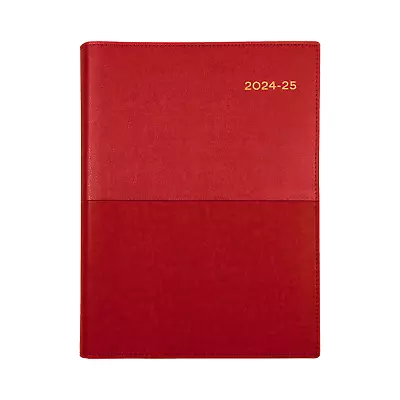 2024-2025 Financial Year Diary Collins Vanessa A5 Day To Page Red FY185.V15 • $28.75