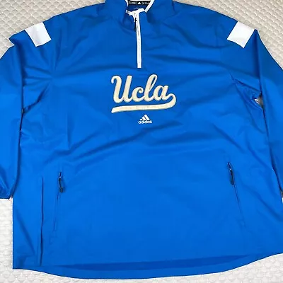 UCLA Jacket Mens 3XL Blue 1/4 Zip Windbreaker Water Wind Resistant Climaproof • $20.83