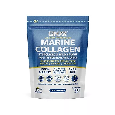 Pure Marine Collagen Powder Premium Hydrolysed & Wild-Caught  10000mg - 150gram • £12.95