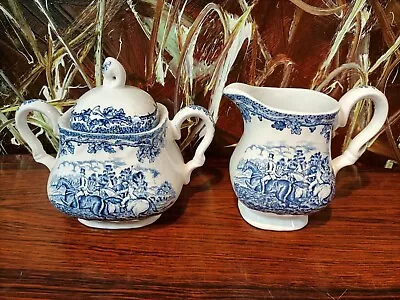 Myott England Country Life Beautiful Milk And Sugar IN Blue • $14.31