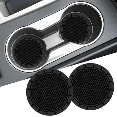 $7.58 • Buy 2x Black Rubber Car Cup Holder Pads Non-slip Cover For Auto Interior Accessories