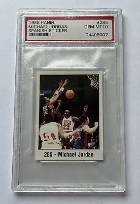 1988 Panini Michael Jordan SPANISH Sticker PSA 10 #285 1/15 In PSA 10 🤯 • $3500