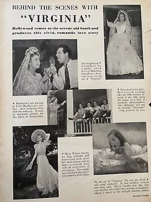 Virginia Madeleine Carroll Fred MacMurray Full Page Vintage Clipping • $1.99