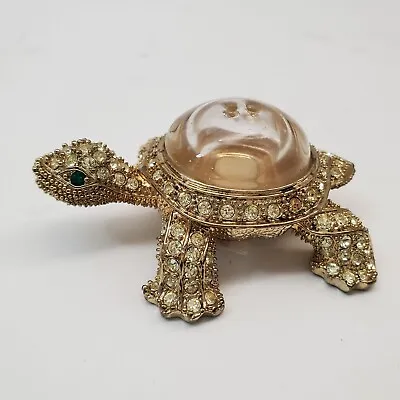 NEW L'Objet Gold Plated Turtle Salt/Pepper Shaker Green Swarovski Crystals • $99.99