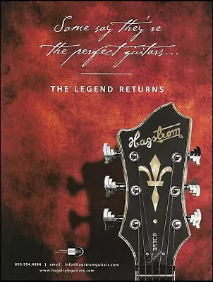 2004 Hagstrom Super Swede Guitar Advertisement The Legends Returns Ad Print 2B • $4