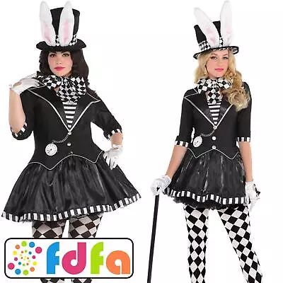 Amscan Dark Mad Hatter Costume Wonderland Ladies Adults Fancy Dress Costume • £33.69