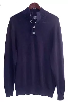 Joseph Abboud Sweater Mens Large L Navy Blue Mock Turtle Button Neck • $15